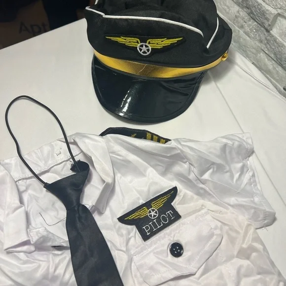 Kids Pilot Costume Set – Captain Uniform Dress Up – Size 3T-4T – Halloween / - Picture 3 of 8